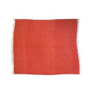 Anthropologie | Herringbone Reversible Throw Blanket Orange Beige 70x58โ